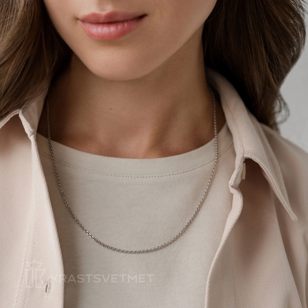 Цепь из белого золота 585, плетение «Якорь»